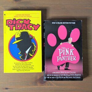 2pk Vintage Tie-In Paperbacks DICK TRACY & PINK PANTHER by Max Allan Collins Set